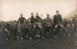 Football Team Kneeling in Field Postcard