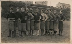 Football Team Lined up in Field Postcard