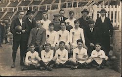 Young Football Team Posing in Stadium, UK? Postcard