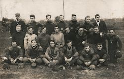 BHS Football Team Seated in Field Postcard