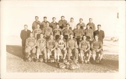 Football Team Posing in Field Postcard