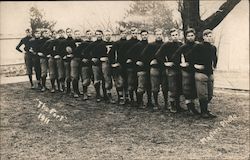 "The Fort" 1911 Football Players Lined Up in Front of Tree Princeton, IL Masters Photo Postcard Postcard 