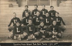 1910 Lawton High School Football Team Postcard