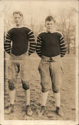 Two Boys Posing on Football Field Buckhannon, WV Postcard Postcard Postcard