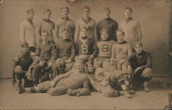 1908 "B" Football Team Posing in Sweaters Postcard