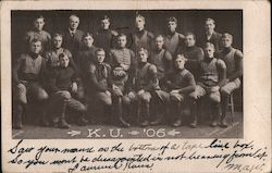 University of Kansas Football Team 1906 Lawrence, KS Postcard Postcard Postcard