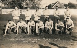 High School Foot Ball Team, 1913 Postcard