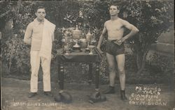 1909 Egypt - Sudan Lightweight Champion and Trainer Postcard