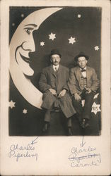 Two Men on a Paper Moon Postcard