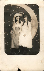 Two Young Women on Paper Moon Fort Worth, TX Postcard Postcard Postcard