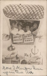 Four Women in Hot Air Balloon Studio Photo Postcard