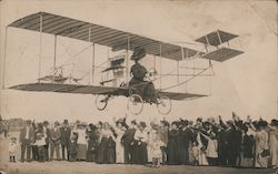 Woman Flying over Crowd Studio Photo Postcard