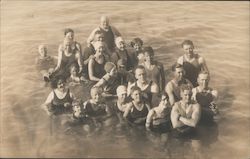 Group of Bathers in Water, 1928 Postcard