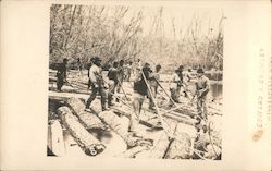 #8 Lumbermen on Rum River 1863 Postcard