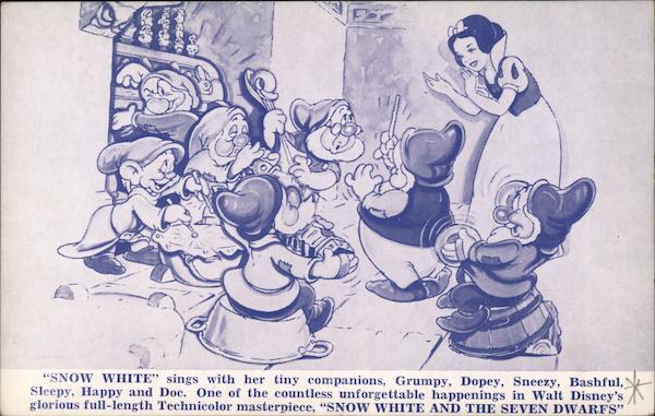 Disney Snow White sings with her tiny companions Hollywood California