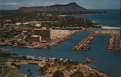 Aerial View of Waikiki shows Diamond Head Postcard