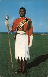 Drum Major of the Band of the Fiji Military Forces Postcard