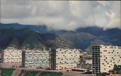 Urbanizacion 2 de Deciembre, ultramodern colorful apartment buildings Postcard
