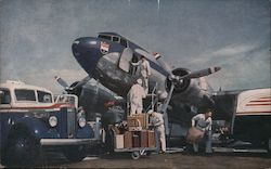 United mainliner being loaded for coast-to-coast flight Postcard