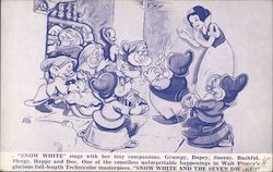 Disney "Snow White" sings with her tiny companions, glorious full-length Technicolor masterpiece Postcard