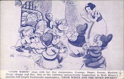 Disney "Snow White" sings with her tiny companions Hollywood, CA Movie and Television Advertising Postcard Postcard 