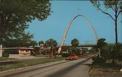 Foot Bridge over Highway 90 at Sun-n-Sand Motel Postcard