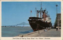 Dock Scene at Foot of Canal Street Postcard