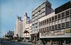 Famous Collins Avenue Hotels, Near Lincoln Road Postcard