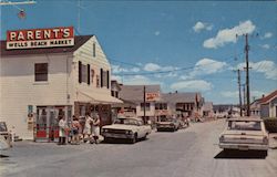 A view of part of the Business District on Atlantic Avenue, Wells Beach, Maine Postcard