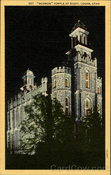 Mormon Temple At Night Logan Utah