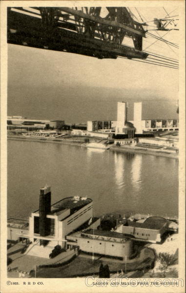 Lagoon And Island From Skyride 1933 Chicago World Fair