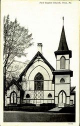 First Baptist Church Troy, PA Postcard Postcard