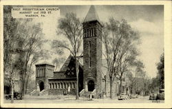 First Presbyterian Church, Market And 3rd St Warren, PA Postcard Postcard