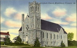 Catholic Church Middlebury, VT Postcard Postcard