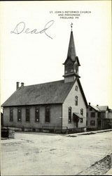 St. John's Reformed Church And Parsonage Freeland, PA Postcard Postcard