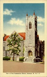 View Of First Presbyterian Church Fairmont, WV Postcard Postcard