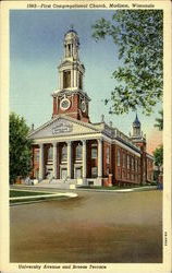 First Congregational Church Madison, WI Postcard Postcard