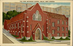 The First Methodist Church Welch, WV Postcard Postcard