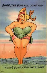 Sure The Boys All Love Me Swimsuits & Pinup Postcard Postcard