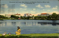 Vocational And Junior High Schools And Christian Church St. Petersburg, FL Postcard Postcard