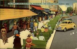The Famous Green Benches Postcard
