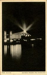 Electrical Building Full Illumination 1933 Chicago World Fair Postcard Postcard