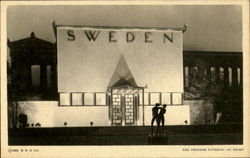 The Swedish Pavilion - At Night 1933 Chicago World Fair Postcard Postcard