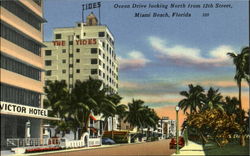 Ocean Drive Looking North From 12Th Street Postcard