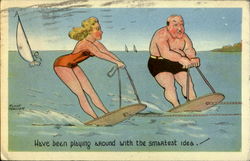 Have Been Playing Around With The Smartest Idea Surfing and Waterskiing Postcard Postcard