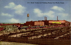 Stock Yards And Packing Plants Fort Worth, TX Postcard Postcard