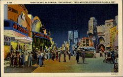 Night Scene La Rambla Postcard