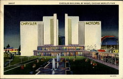 Chrysler Building By Night 1933 Chicago World Fair Postcard Postcard