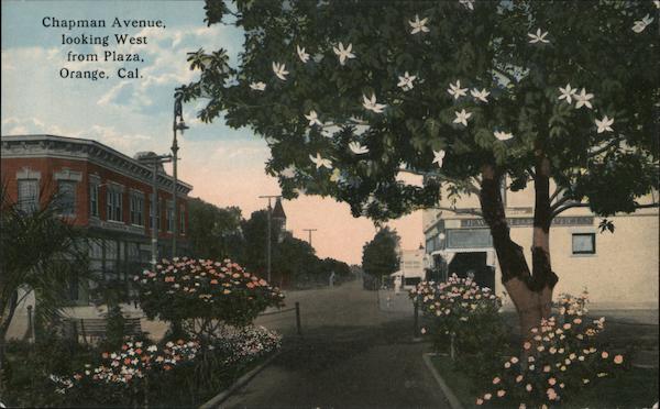 Chapman Avenue Looking West from Plaza Orange California