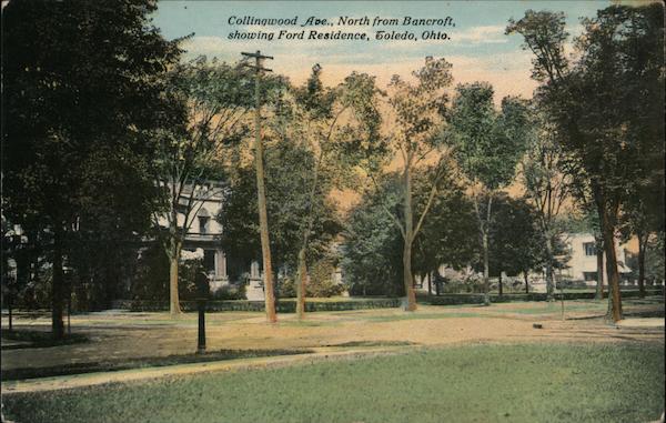 Collingwood Ave. North from Bancroft, Showing Ford Residence Toledo Ohio